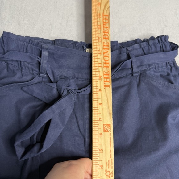 Marine Layer Pants Womens S‎ Blue Wide Leg Belted Paper Bag Elastic Waist - Picture 4 of 12